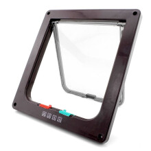 4-Way Lockable Weatherproof Pet Door for Cats & Dogs, Compatible with Interior/Exterior Doors, Windows & Walls