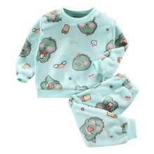 Jungen-Pyjama aus Flanell, Hausanzug mit Cartoon-Motiv, warmer Langarmpullover und Hose, Schlafanzug-Set, Größe 11-12 Jahre
