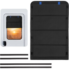 Store pliable pour porte de camping-car, occultant et protection UV, fixation auto-agrippante, tissu Oxford épais imperméable (noir-B), compatible