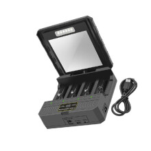 USB C Solar Battery Charger 4 Slot Power Banks Case Lithium Battery Charging Case For 26650/21700/18650/18500/16340