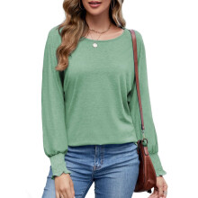 Camisetas de manga larga para mujer 2024 Camisetas de moda para mujer Camisetas casuales de cuello redondo Camiseta básica