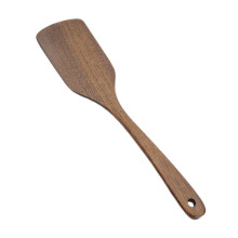 Colher de arroz de madeira HEVIRGO com cabo longo, espátula plana para fritar, concha para sopa, utensílio de cozinha