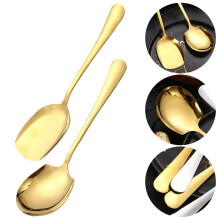 Set de 2 linguri mari din oțel inoxidabil pentru servire