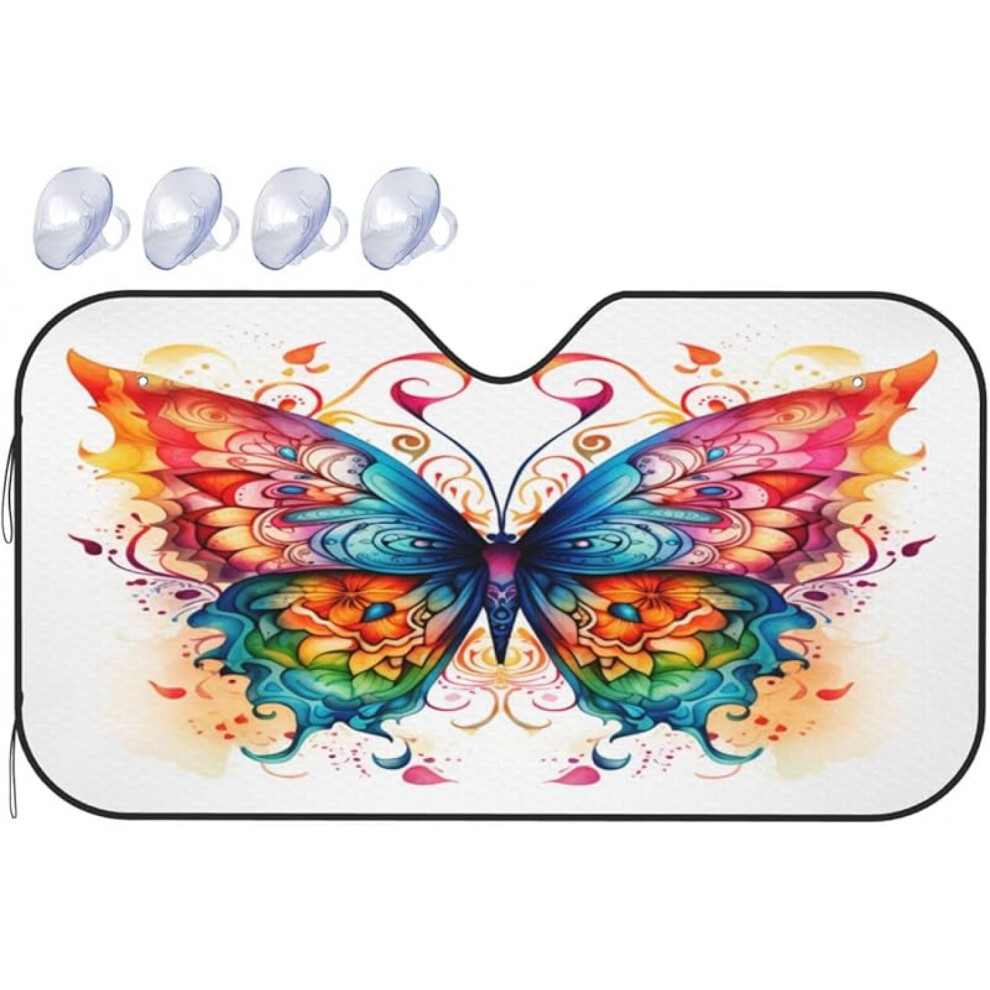 Butterfly Magic Flower Windshield Sun Shade For Truck/Suv, 51X27.5", Uv-Blocking Interior Protector Â Compatible With Most Vehicles 9110895733646