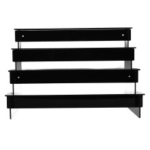 OUNONA Mensola porta profumi nera a 4 ripiani, organizer per profumi e trucchi, organizer per bagno e mobiletto da bagno, accessori da appoggio,