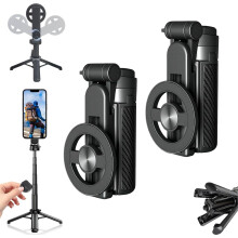 "Zero-Clamp" Magnetic Selfie Pole - N52 Strong Magnet Tripod for compatible with iPhone 16/15/Pro Max, Portable 360 Rotatable Content Creator Stick