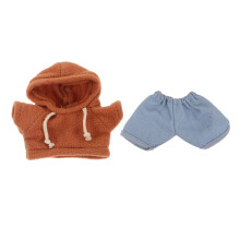 5Sets Mini Plüschkleidung Set Hoodie Und Jeans Für Spielpuppen