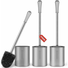 3er-Pack kompakte Toilettenbürste mit Edelstahlgriff