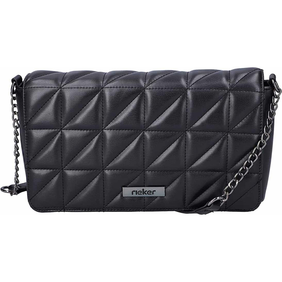 Rieker Women's Quilted Chain Detail Shoulder Bag H1110, Black, S