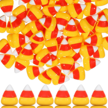 Nouveautés : 150 bonbons d’Halloween en résine, mignons et artificiels, à dos plat, en faux maïs.