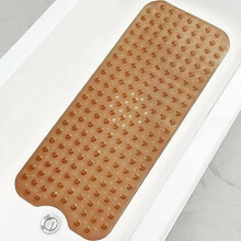 Antislip badmat, transparant bruin, 39x16 inch