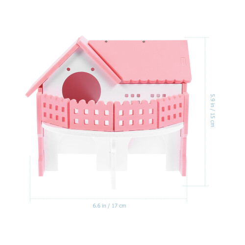 Hamster PVC Rose Double Étages Refuge Animal 1