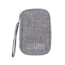 Lot de 3 pochettes de rangement étanches et indéformables en polyester pour câbles et accessoires électroniques, gris foncé