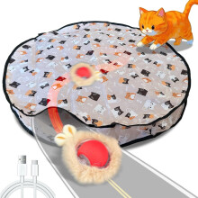 Automatic Cat Toy Play Mat with Rolling Ball for Indoor Cats