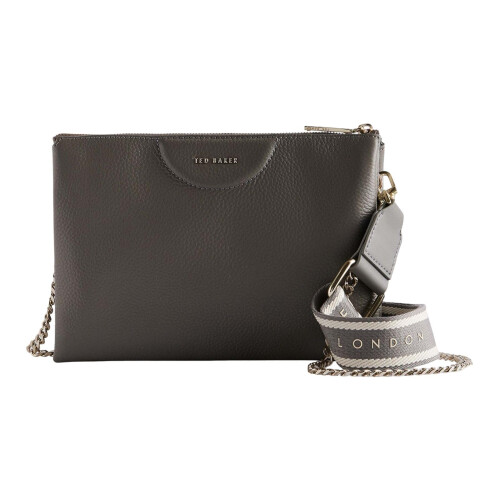 Ted Baker Ted Baker Leather Shoulder Bag Esille Webbing Crossbody Bag Mid Grey