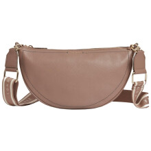 Ted Baker Women's Webbing Leather Half Moon Crossbody Bag, Taupe