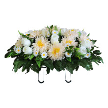 Cemetery Flower Saddles,Easy Attachment Cemetery Memorial Flowers,Floral Accessories Headstone Flowers Saddle,LightChampagne