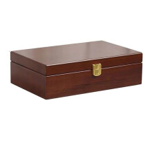 E-isata Solid Wooden Jewelry Box for Women, 2-Layer Large Organizer Box with Mirror for Rings, Earrings, Necklaces, Vintage Style Wood