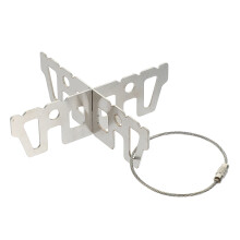 Support de réchaud de camping OUNONA en acier inoxydable argenté pour alcool.