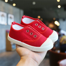 Zapatillas deportivas de invierno de goma para niños pequeños, color rojo, para entrenamiento, escolares, de lona transpirables, para niños y