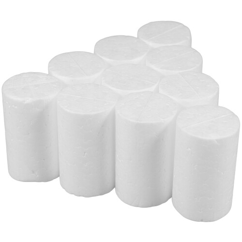 10Pcs White Foam Cylinders for Diy Decorations and Crafting Base Christmas Projects