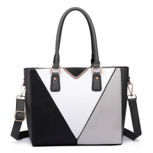 Miss Lulu Ladies Chic Top-handle Bag - Luxury Tote Minimalist Design - Fashion Crossbody Bag with Colour Blocking - Versatile for Business and Casual