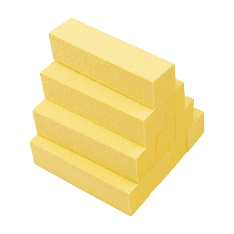 10 Pcs Nail Buffer,4-Sided Grit Surfaces Nail Buffer Block,Compact Nail Supplies,Yellow