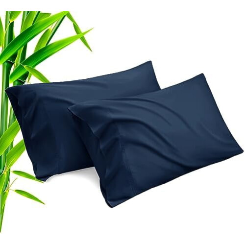 Fronhas de bambu e rayon, tamanho queen, pacote com 2 unidades