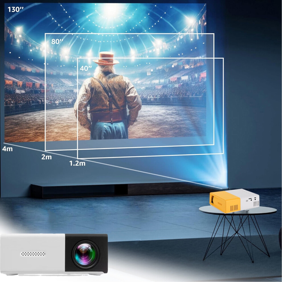 Portable 720P Mini Projector With Wi-Fi & Bluetooth, 4K Supported, Compatible With Android/Ios/Windows/Tv Stick/Hdmi/Usb 9357860903837