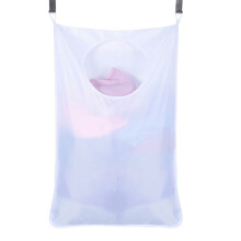 Hanging Laundry Hamper Bag with 2 Stainless Steel & 2 Suction Cup Hooks – Over-the-Door Compatible
