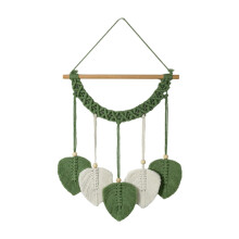 Boho-Blatt-Makramee-Wandbehang aus Baumwolle