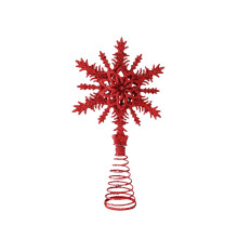 Metalen sneeuwvlok als piek voor de kerstboom, glitterster, 21 cm