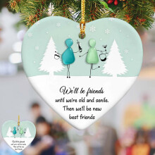 Hartvormig vriendschapsornament van zeeglas, 3,5 inch (9 cm).