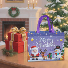 Bolsas de regalo navideñas reutilizables – No tejidas, 12,6 x 9,8 x
