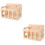 2Pièces Petit Animal En Bois Pour Cage, Beige Clair 7