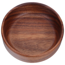 Rund salatbolle i tre, brun, 16,5 cm