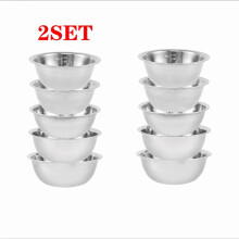 Ensemble de 5 bols à salade en acier inoxydable, multifonctionnels, pour la soupe et la cuisine. 5 tailles de bols gigognes pour la préparation des