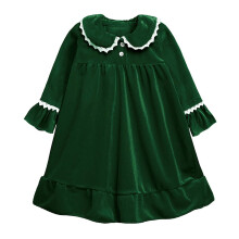 Ediodpoh Kids' Velvet Long Sleeve Pajamas & Bathrobe for Girls 8-9Y, Green – Compatible with Kids' Sleepwear