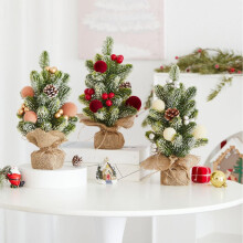Weihnachtsdekorationen Mini-Weihnachtsbäume, künstliche Weihnachtsbäume in Flaschenbürstenform mit Sockel für Weihnachtsfeiern,