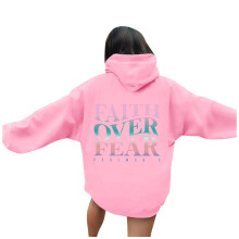 Dam Kristna Grafiska Hoodies Höstmode Bokstavstryck Långärmad Tröja Bibelvers Religiösa Lösa Toppar