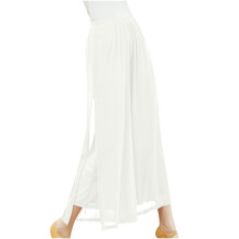 Pantaloni in chiffon a vita alta da donna Hfyihgf, eleganti e casual, a gamba larga, lunghi e fluidi, con spacco sull'orlo, modello palazzo con