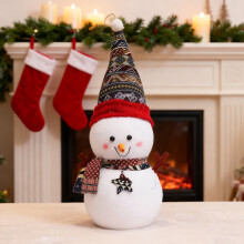 Décoration bonhomme de neige en peluche douce et mignonne (1 pièce)