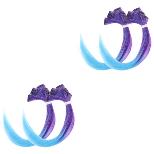 40Pièces Extensions Clip Longs Naturels Violet 2