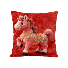 50x50cm Horse Picture Pillow Cover, Soft Fabric Decorative Pillow Case with Concealed Zipper for Home and Bedroom Decor