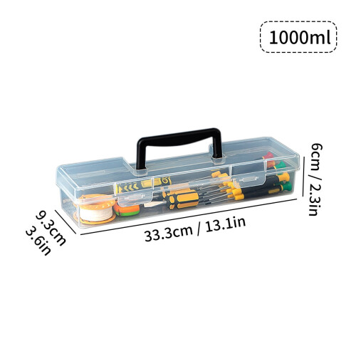 Transparent Handheld Toolbox Portable Large Capacity Thickened Plastic Hardware Tool Storage Box With Handle Tool Organizer Box