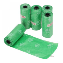 5 Rolls/75Pcs Dog Print Garbage Poop Refill Bags Pick Up Trash Bag Pet Supply