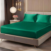 Satin sengetøjssæt queen size med dybe lommer
