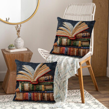 Housse de coussin 45 x 45 cm à motif animal mignon – Douce et floquée, lavable en machine, fermeture éclair invisible, décoration