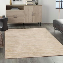 Area Rug Ivory Gold Fabric 4 ft x 6 ft