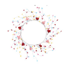 Ghirlanda di San Valentino – Bacche a forma di cuore, 35 cm